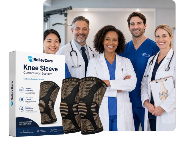 RelievCore knee sleeve with medical team