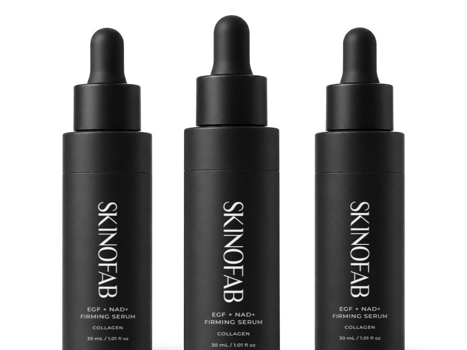 Three bottles of the EGF + NAD+ Firming Serum