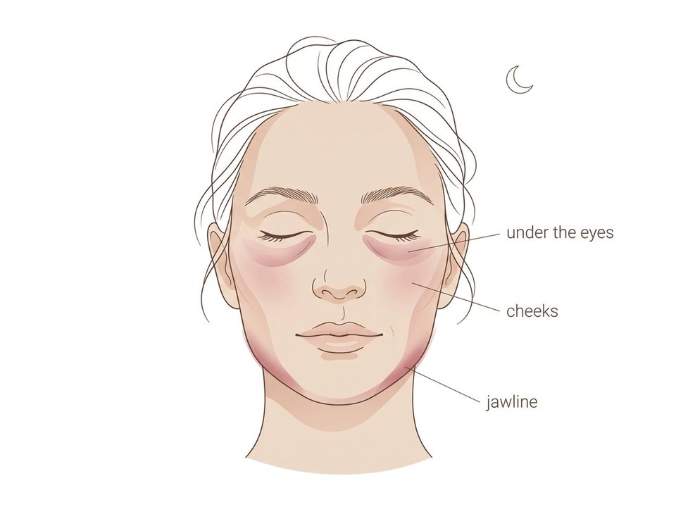 Where morning puffiness shows