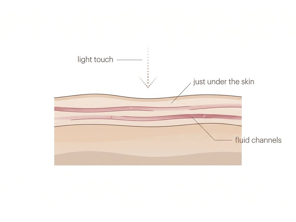 A light massage just under the skin