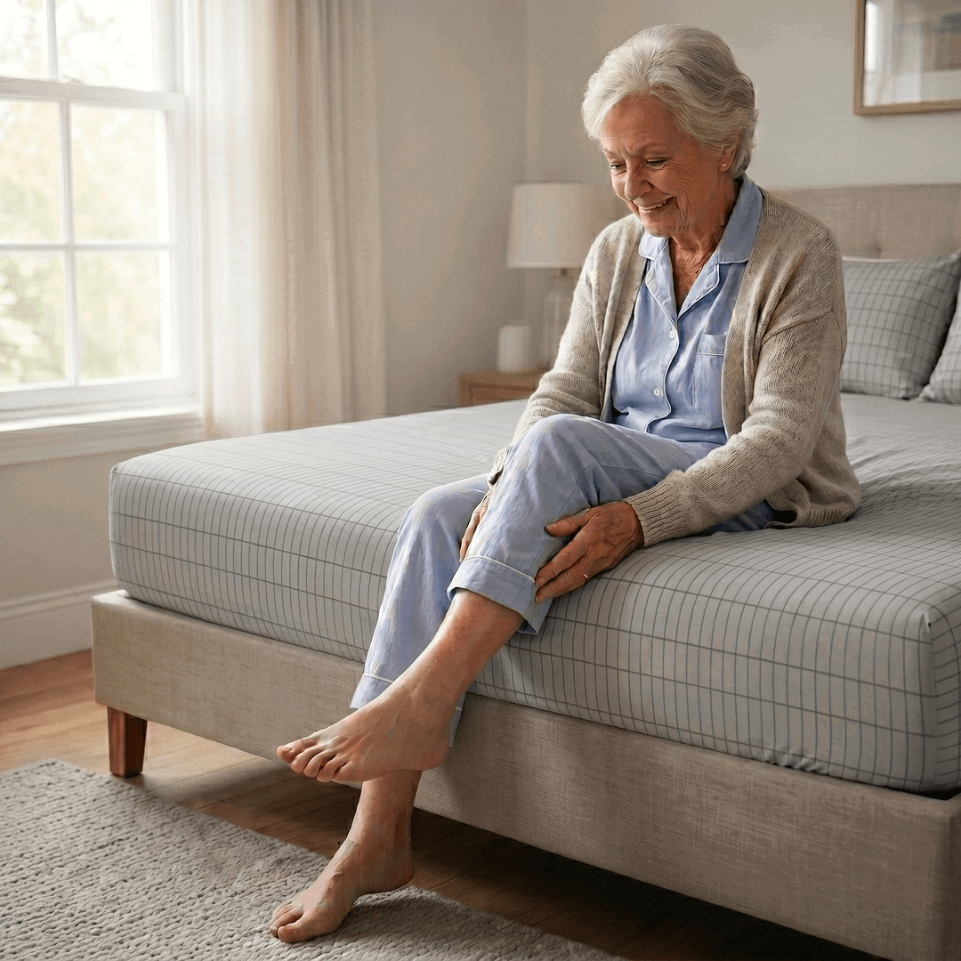 Customer resting on grounding sheet