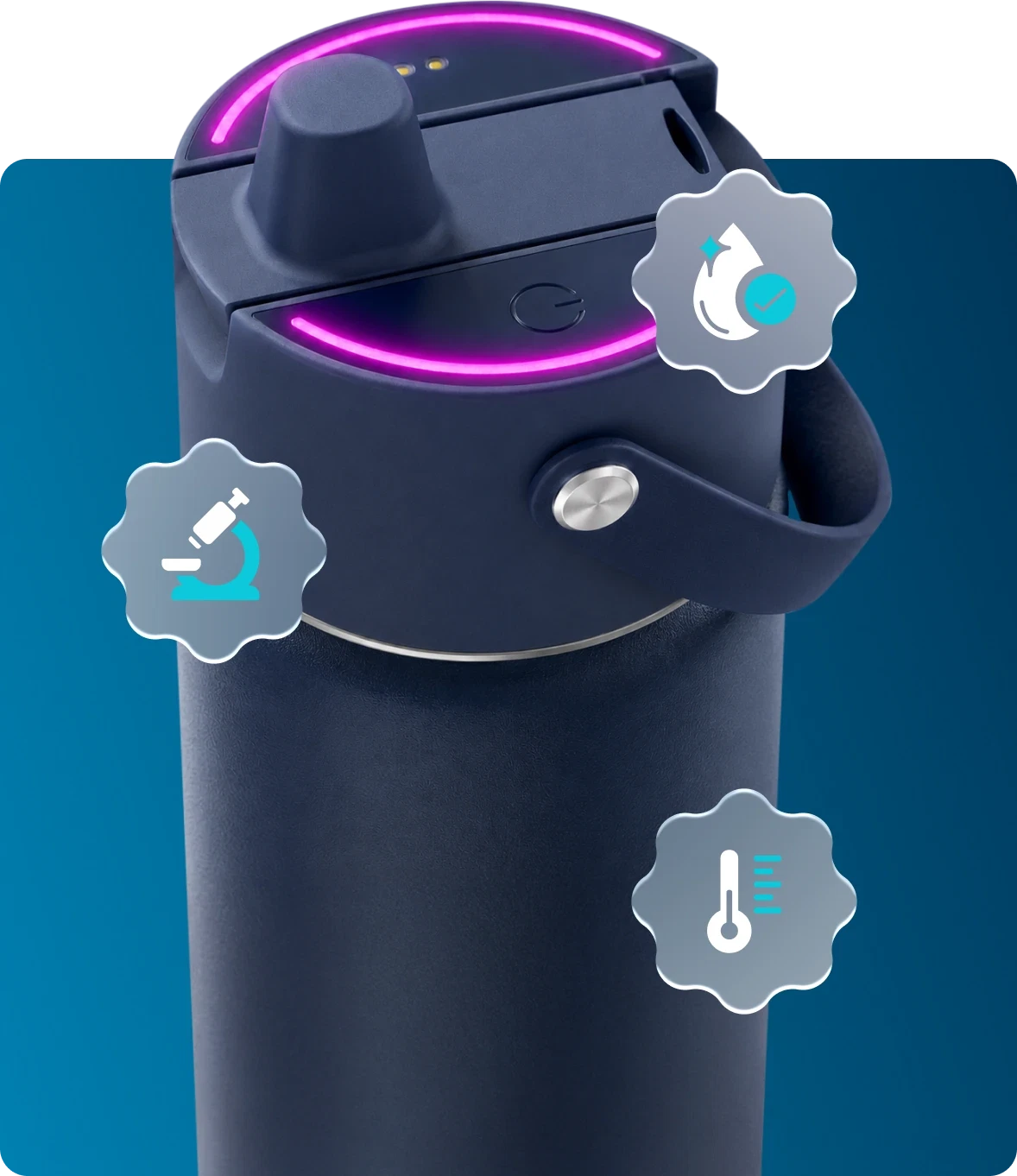 Beam+ lid with status light and capability badges