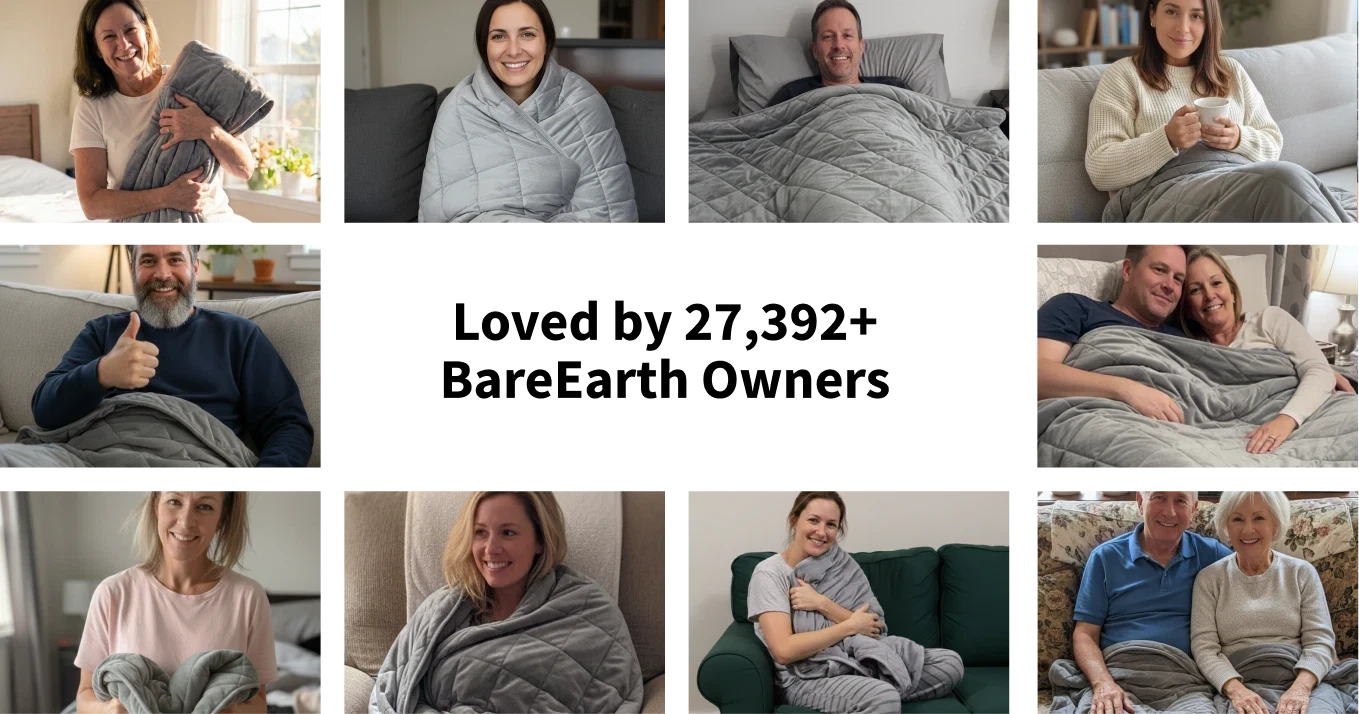 Collage of happy Velin Weighted Blanket customers