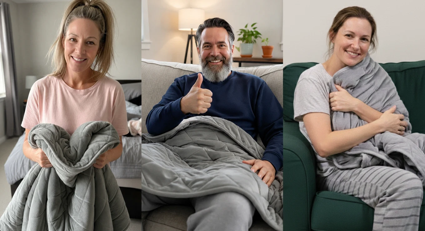 Person resting peacefully under the Velin Weighted Blanket