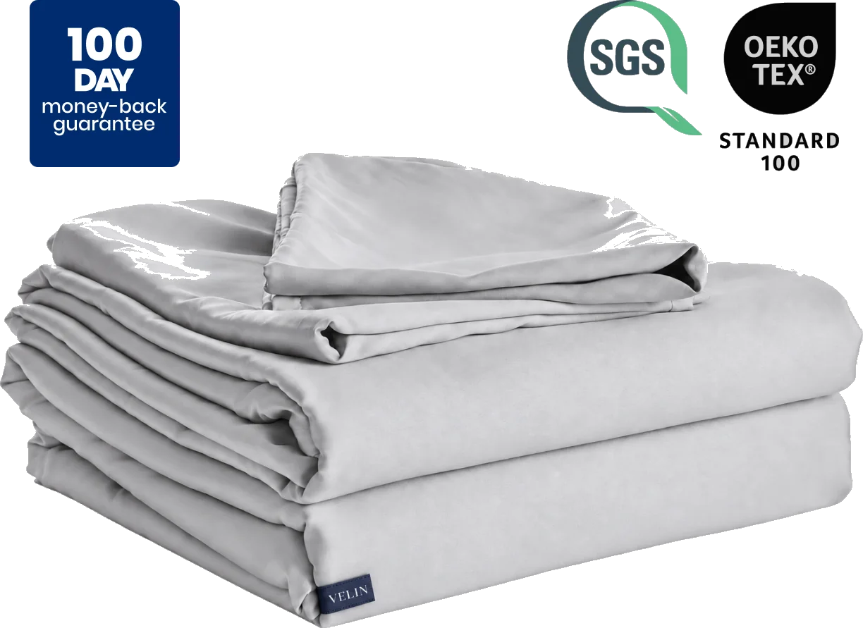 Folded Velin Silver Thread sheets with 100 day guarantee, SGS and OEKO-TEX marks