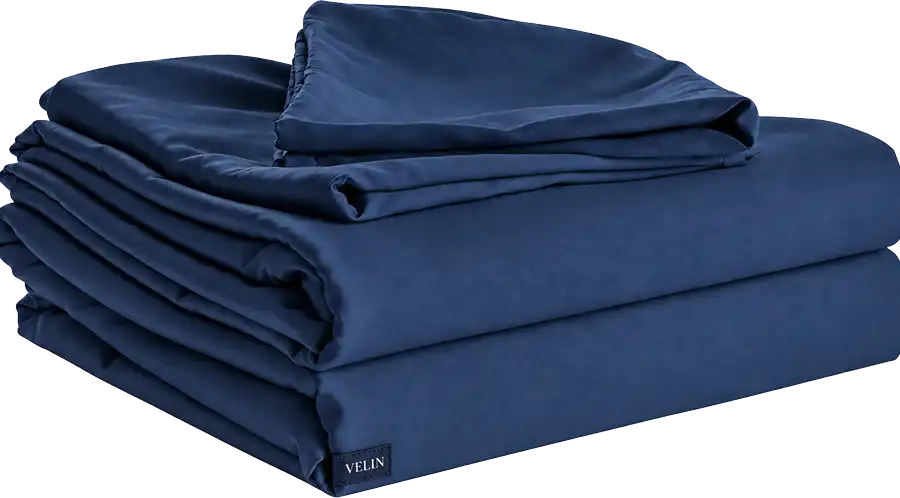 Velin Silver Thread sheet set in Navy Blue