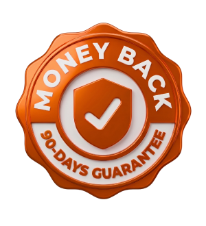Money back 90-days guarantee seal