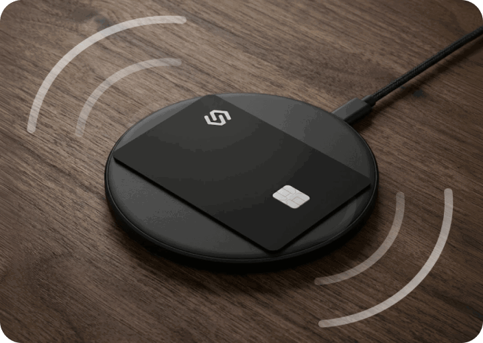 Smart Locator sliding into a wallet card slot