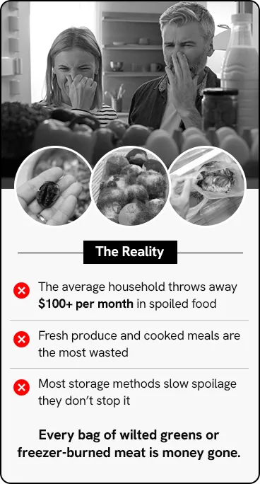 Reality card and food storage comparison
