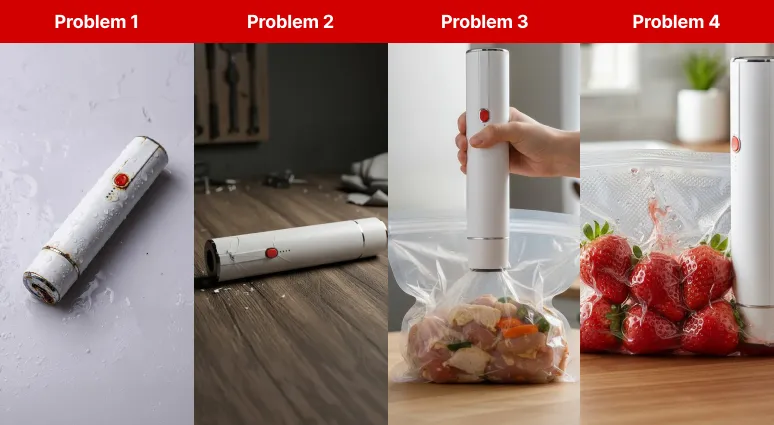 An image listing all problems of other handheld sealers