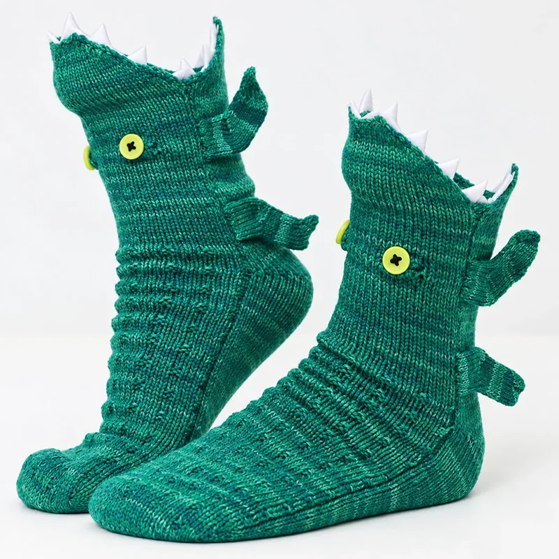 Chomp The Croc knitted animal socks