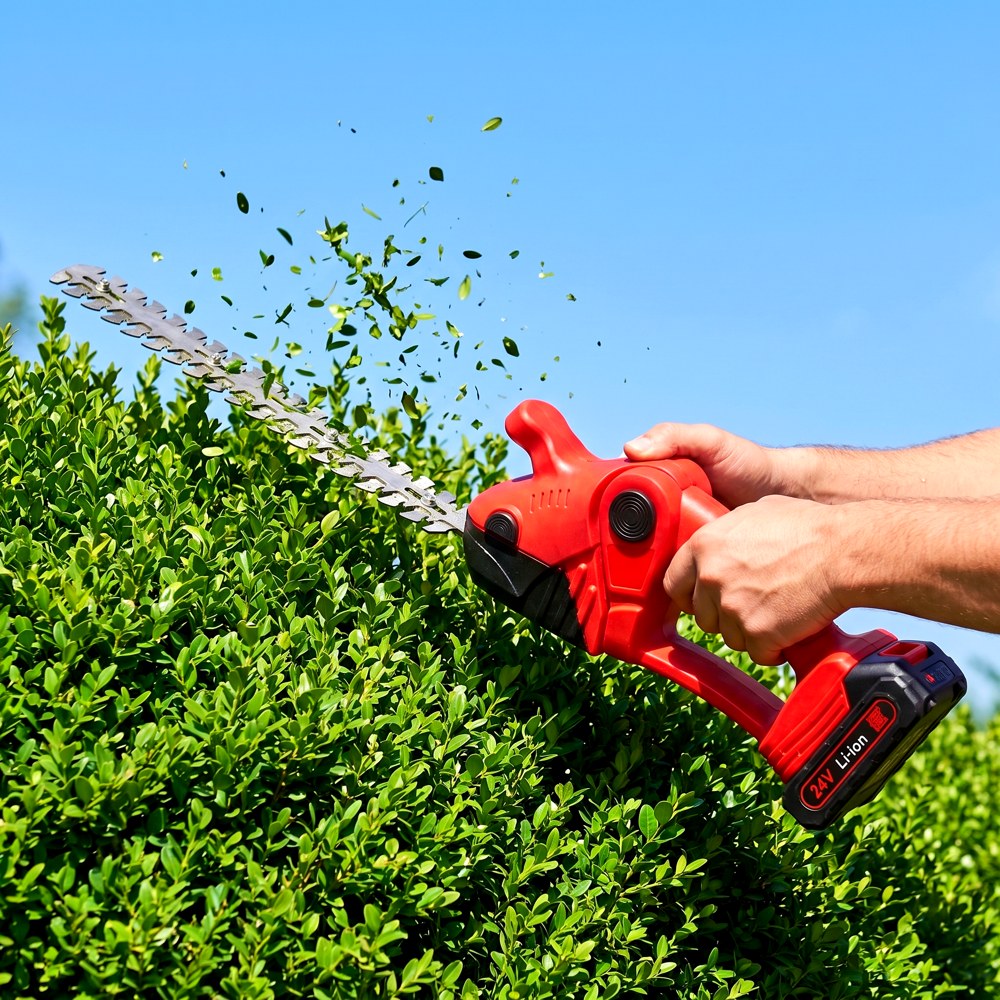 Power Hedge Trimmer in use