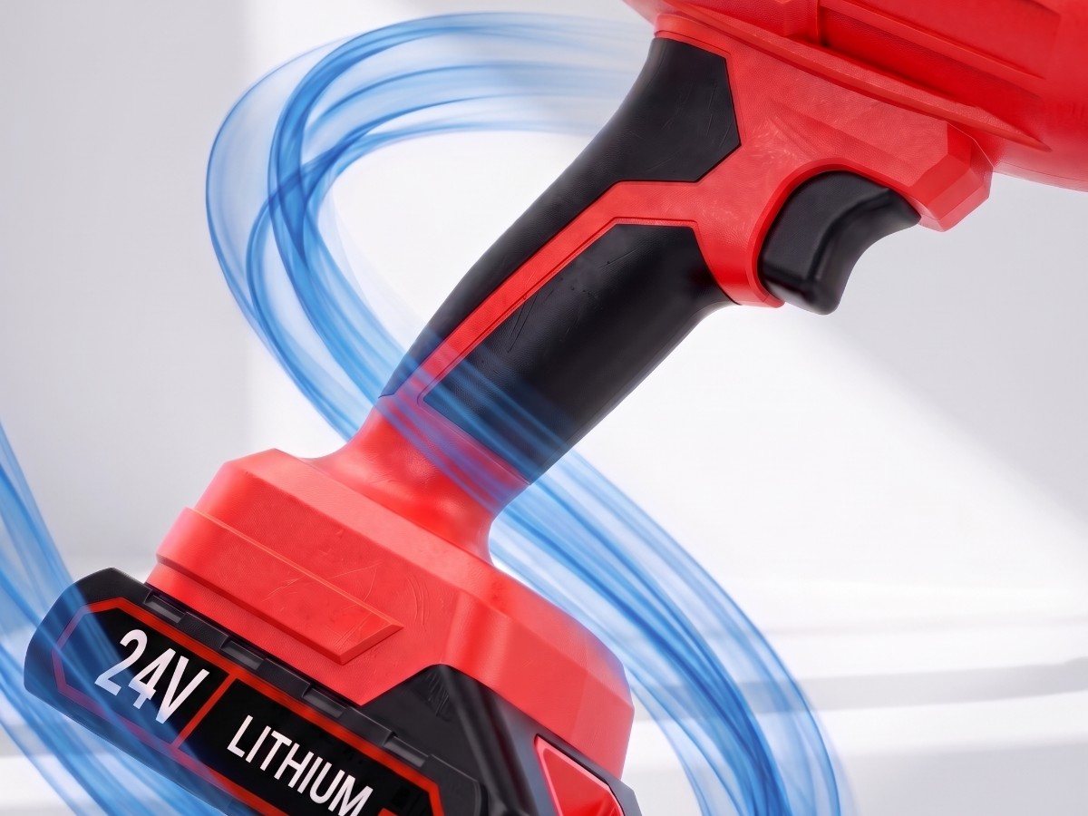 A compact cordless WOODRANGER tool held in one hand
