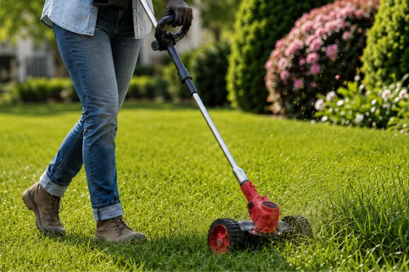 Mowing lawns