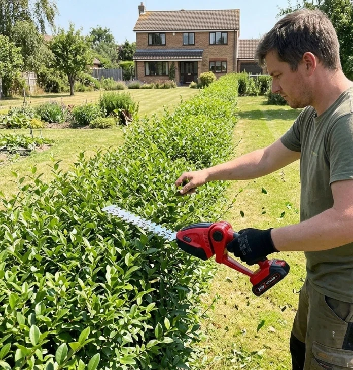 Wood Ranger 24V cordless hedge trimmer — 3 hours of runtime