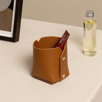 PU Leather Desktop Storage Box for Home Essentials